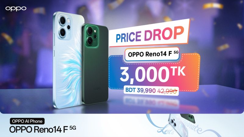 এখন নতুন পরিমার্জিত দামে অপো রেনো১৪ এফ ফাইভজি